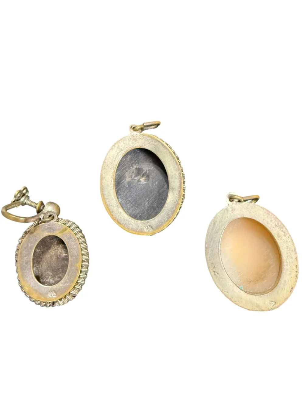 Vintage Cameo Jewelry Lot Ring Pendants Shell Cameos Single Screw Back Earring
